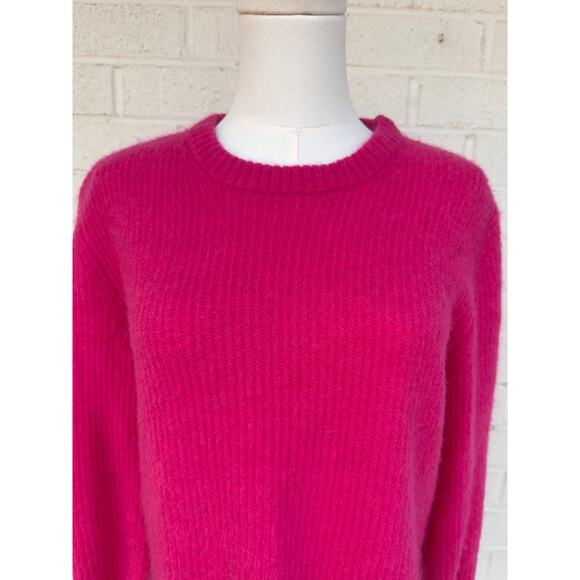 House of Harlow Hot Pink Fushcia Pullover Sweater Rhinestone Glam Dangle Small - Picture 4 of 8